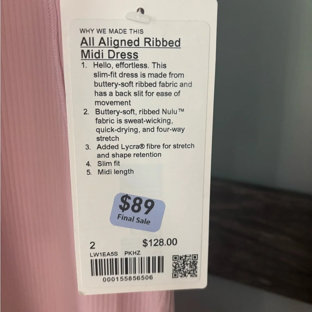 Lululemon Align Ribbed MIDI Dress Sz 2 - Picture 6 of 7